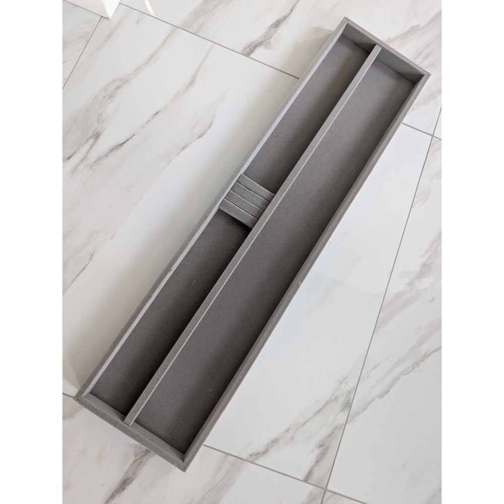 October Furniture Components Gray Velvet Lined Jewelry Organizer Tray 28.75x7.06